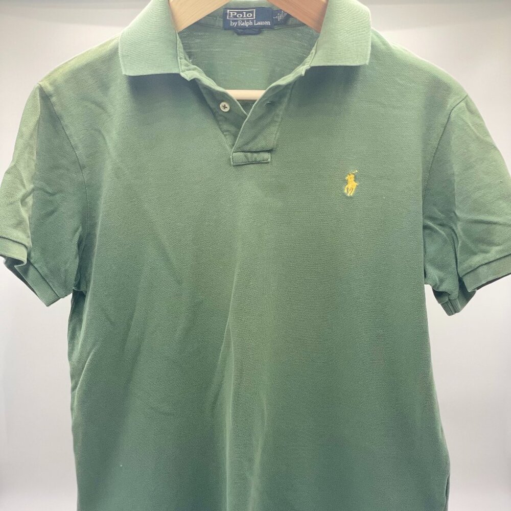 Polo Ralph Lauren Men's Green with Yellow Logo, Large Custom Fit